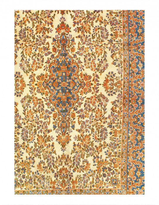 Ivory Semi-Antique Persian Kerman 6'X9'2"