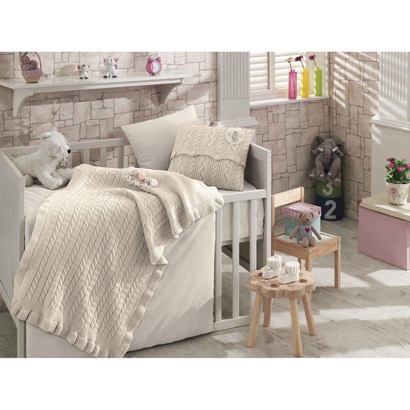 Glenna 6 - Piece Crib Bedding Set, Beige