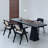 Black Rectangle Solid Wood Dining Tables-1814007145