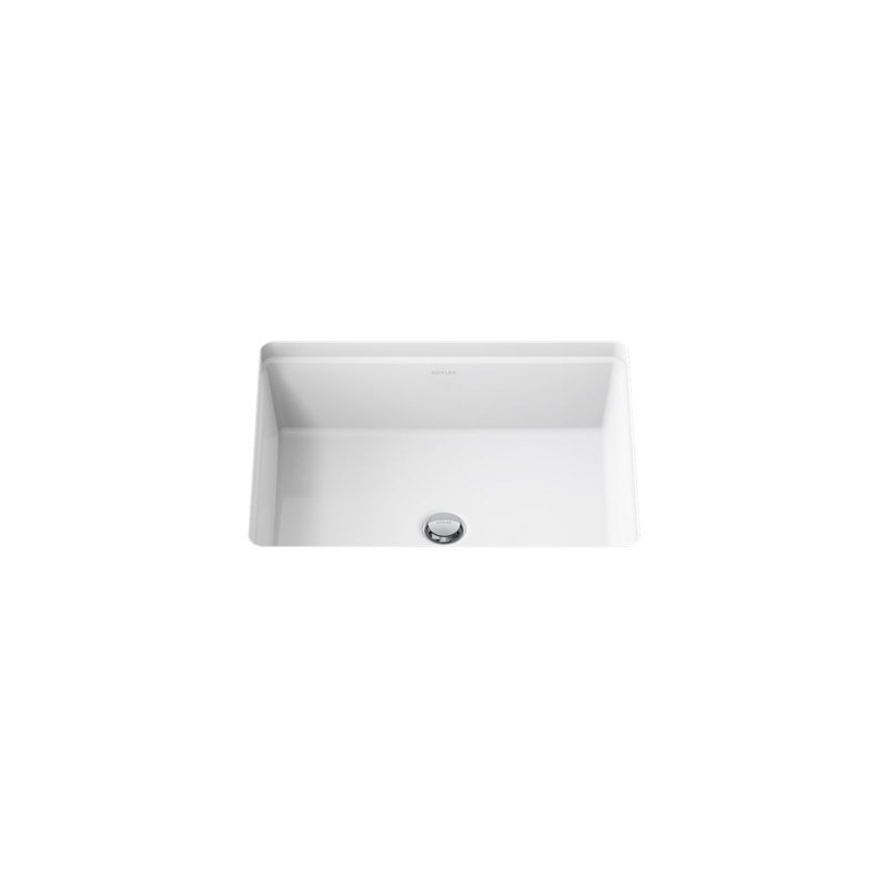 Lavabo de salle de bain rectangulaire encastrable avec trop-plein Verticyl, Blanc