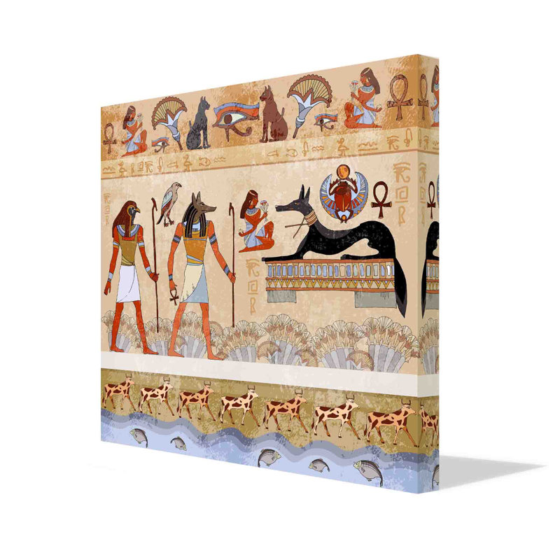 Grunge Egypt Seamless Murals by Andrew Lee - Wrapped Canvas Print, 77cm H x 77cm W