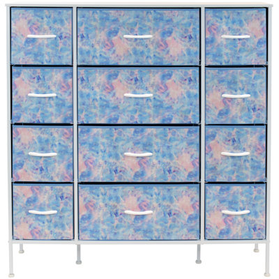 Commode avec 12 tiroirs - Unité de rangement pour commode pour chambre à coucher