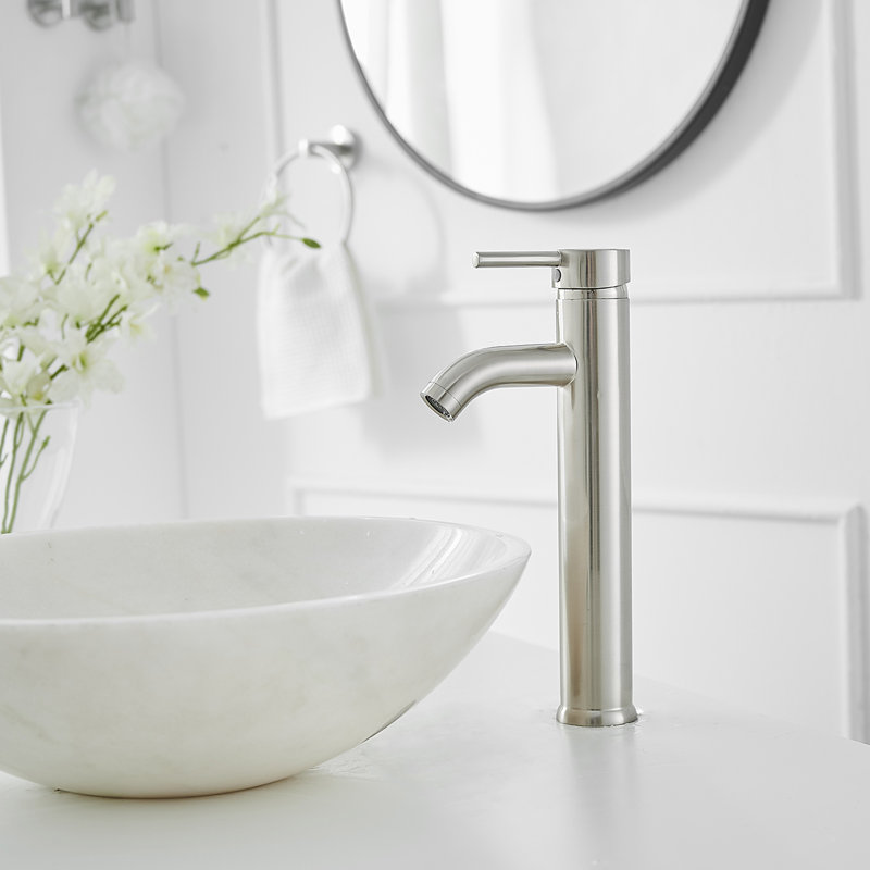 Single Hole Single Handle Bathroom Vessel Sink Faucet, Brushed Nickel