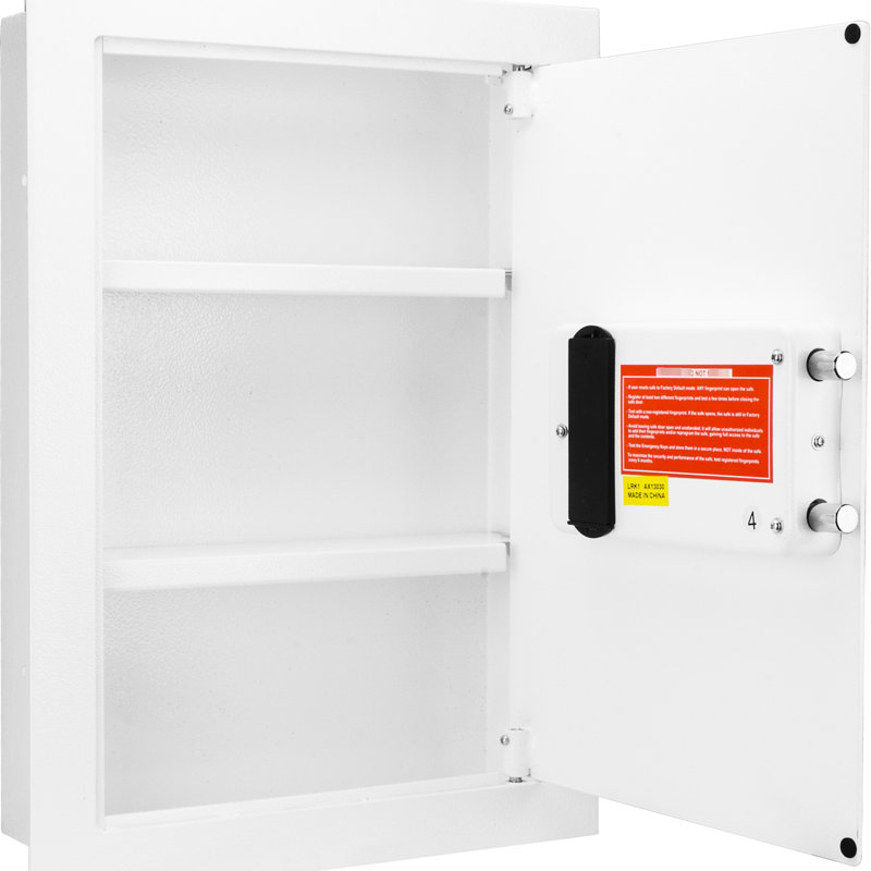 Armoire de rangement biométrique blanche à ouverture à droite - module d'empreintes digitales de 120 po, fabrication en acier, tablettes réglables, coffre-fort, fabrication solide pour