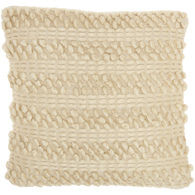  Housse de coussin rectangulaire et insert, Beige, H 17 po x l 17 po, Carré