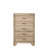 Miquell Natural Finish Wooden Chest with Five Spacious Drawers for Organized Storage and Rustic Charm