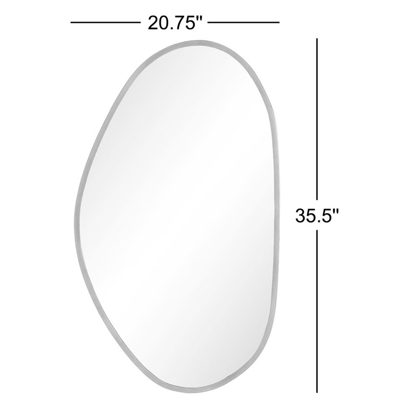 Brinley Flat Metal Wall Mirror, Matte Black