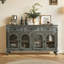 Buffet moderne de 60 po, armoire de rangement avec pieds en bois massif, tablettes pour la cuisine, la salle à manger et le salon-2094098132