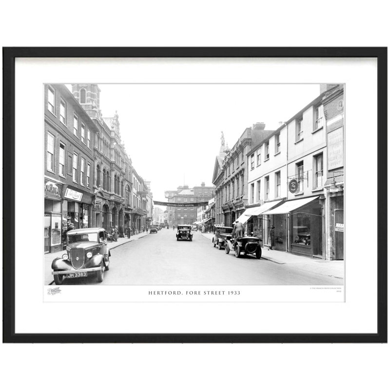 Hertford, Fore Street 1933 by Francis Frith - Single Picture Frame Print, 45cm H x 60cm W x 2.3cm D