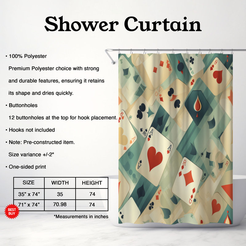 Jeu d'icônes - Rideau de douche Premium, H 74 po x l 71 po