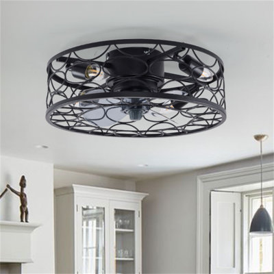 Ventilateur de plafond à 3 pales de 18 po avec télécommande et ensemble d'éclairage Allabaksh inclus
