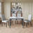 4 - Person Wooden-Frame Upholstered Dining Set with Rectangular Faux-Marble Pattern top table