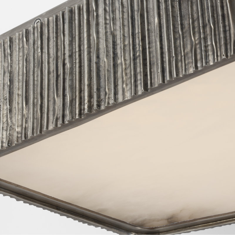 Anne-Marie Barton Fumar 21" Asymmetrical Flush Mount with Alabaster, Ridged Graphite