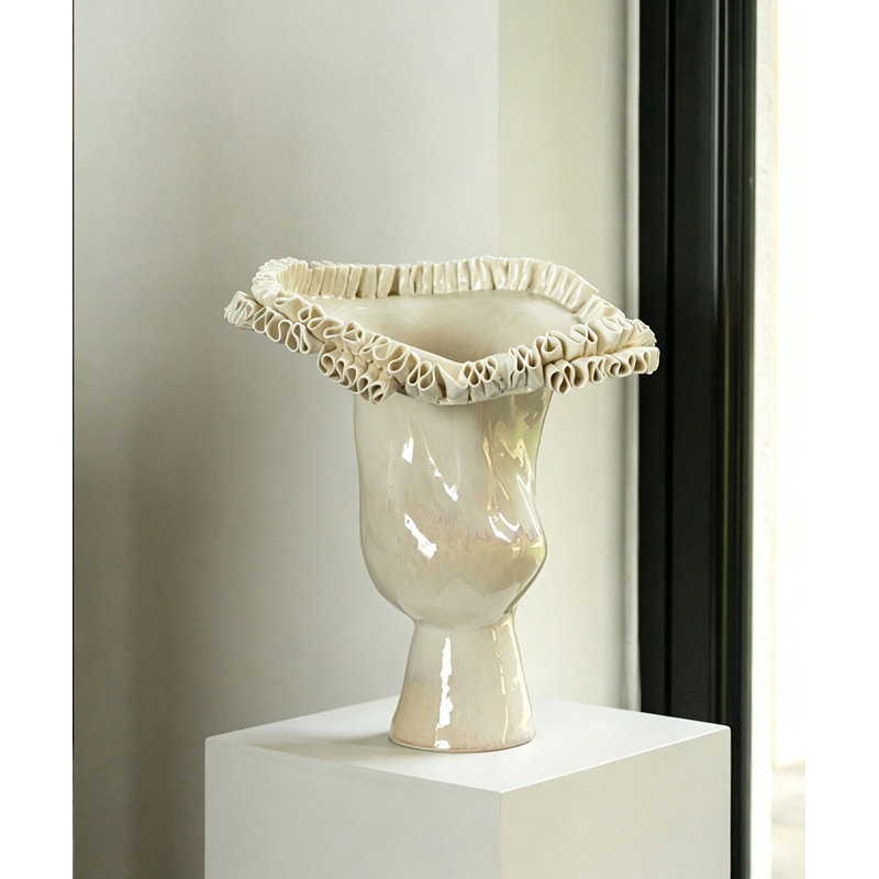 Vases de table en céramique/porcelaine à tulipe blanche