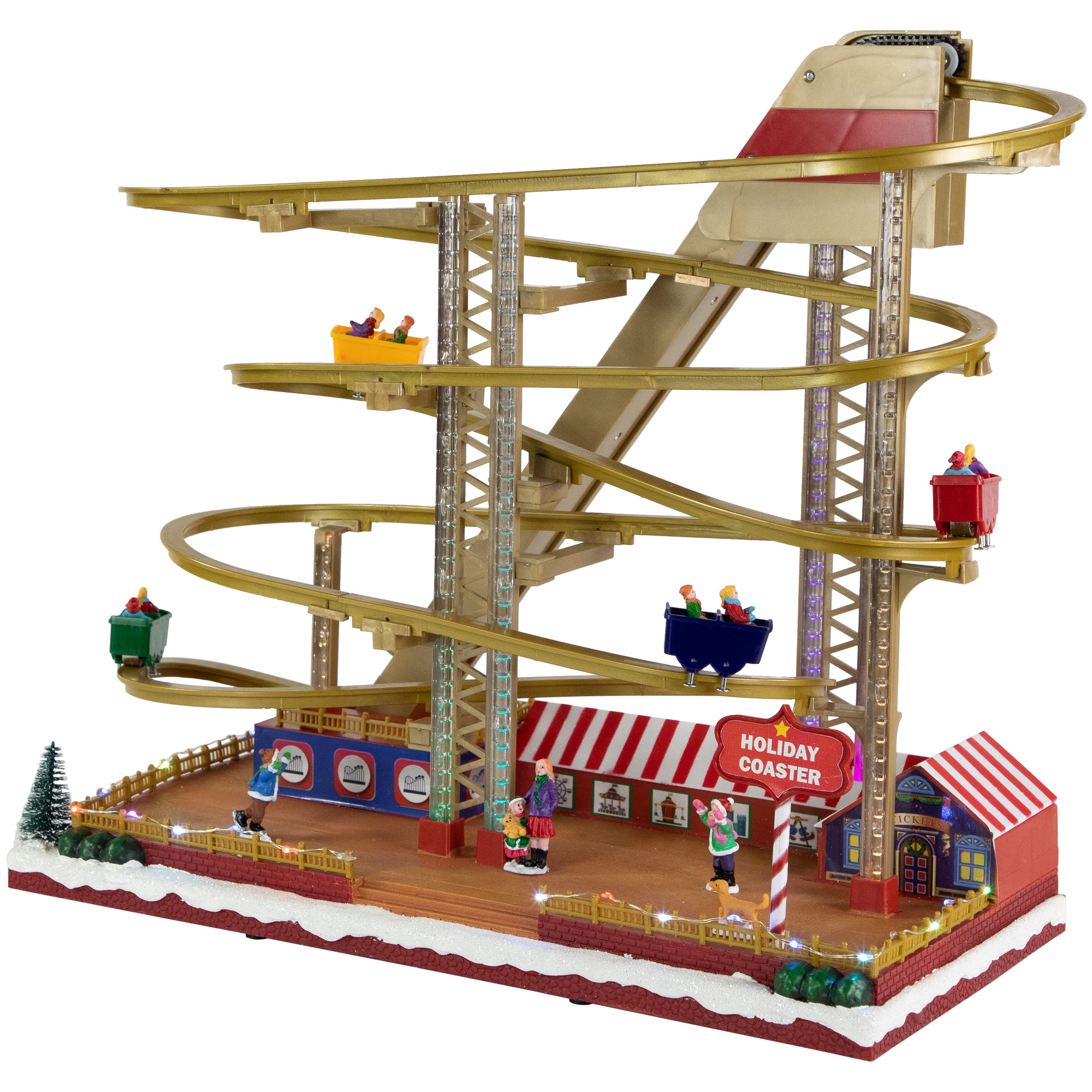 Northlight Seasonal Carnival Roller Coaster Christmas Village Display ...