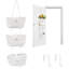 3-Tier Over The Door Woven Hanging Basket, Door Hanging Storage Organiser Baskets With 2 Hooks, Cotton Rope Wall Mount Hanging Storage Bag Boho Decor For Livingroom Bathroom Bedroom (White)