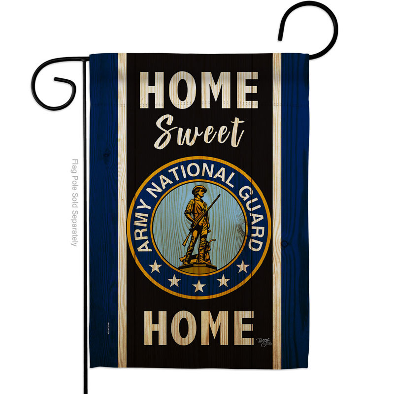 Drapeau de maison à 2 côtés en polyester / mélange de polyester 15,5 * 28, H 18,5 po x l 13 po, Garde nationale de l'armée