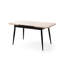 Table de salle à manger moderne extensible, travertin et noir, 59,1 po x 27,6 po x 29,5 po (largeur étendue: 59,1 po) | 100% panneau de particules enduit de mélamine, pieds en métal, capacité de charge de 59,0 lb | Élégant et fonctionnel pour les espaces de salle à manger contemporains