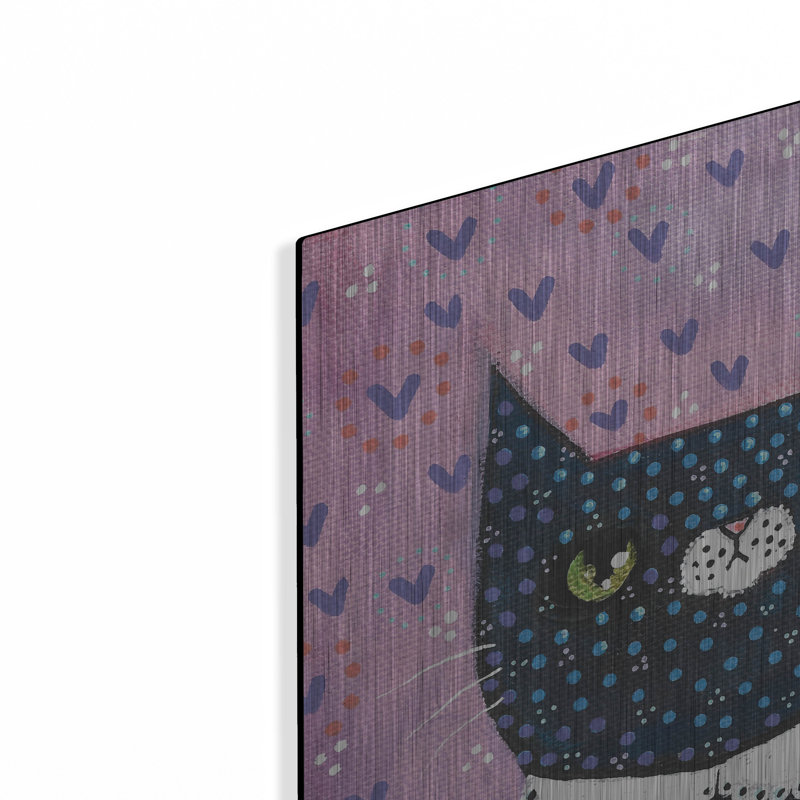 Art mural en métal Winston Porter «Kooky Cat 1» par Melissa Averinos, H 12 po x l 12 po