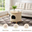 Lit pour chat moderne et ferme en sisal moderne avec maisonnette pour chat, table de bout / tabouret 2-en-1 et grattoir pour chat, mobilier multifonctionnel adapté aux animaux de compagnie pour le salon, la chambre à coucher, la décoration intérieure et le cadeau-131260396