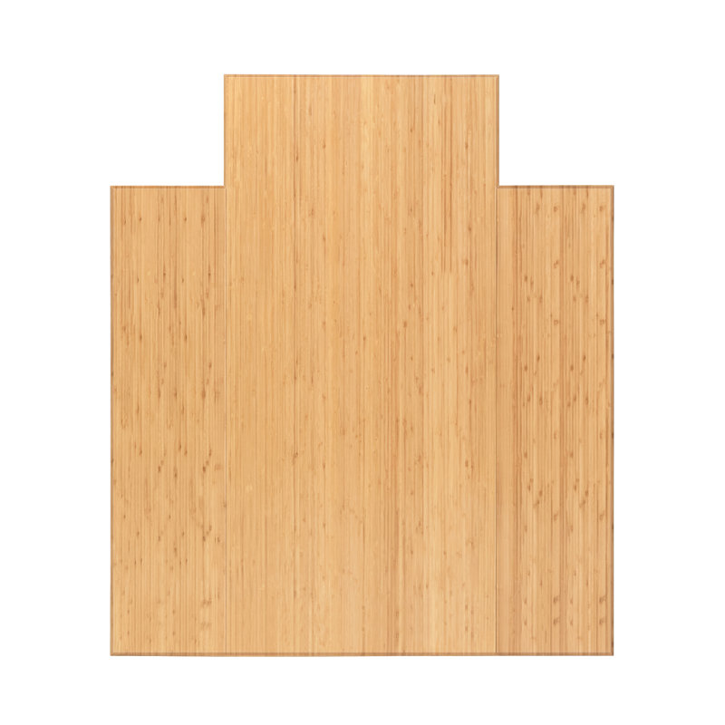 Tapis de chaise standard en bambou épais de 12 mm d'épaisseur - antidérapant, rectangulaire, idéal pour les planchers de bois franc