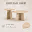 Ensemble de tables basses gigognes de style rétro, tables d'appoint gigognes rondes avec pieds entrecroisés, disponibles en finition noyer ou bois naturel, tables d'appoint pour le salon et la salle à manger