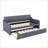 Twin Size Pine Wood Daybed with Trundle &amp; USB Charging Gray Upholstered for Guest Room
