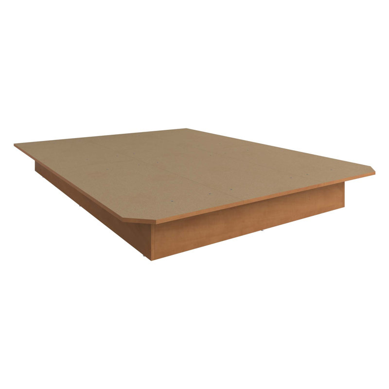 Lit plateforme Suad - Assemblage facile, aucun sommier requis, Grand lit, Orange