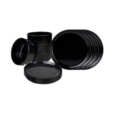 Stacking Melamine 12 Piece Dinnerware Set, Service For 4