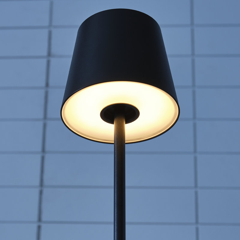 Nevis Short Accent Rechargeable Table Lamp, Black
