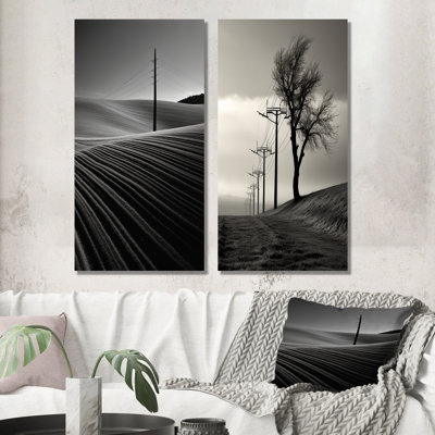 «Power Lines Mimalisme», ensemble de 2 reproductions d'art sur toile