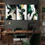 Triptych Green and Gold Floral Wrapped Canvas Wall Art 50x75cm