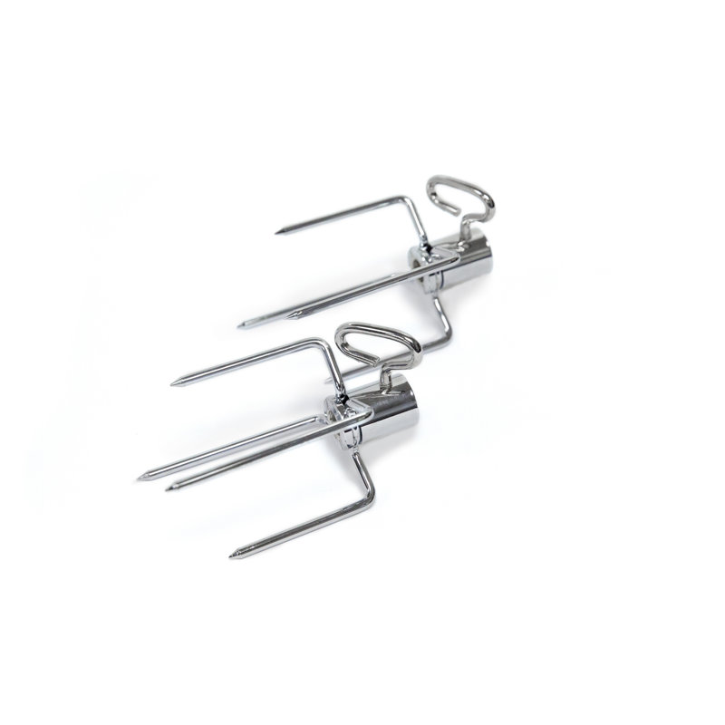 Broil King Rotisserie Heavy Duty Forks Chrome 2 Pcs