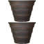 Pot de fleurs rond en polyrésine pour l'extérieur de 13 po x 9,75 po - Fast - rouille - ensemble de 2-1656852977