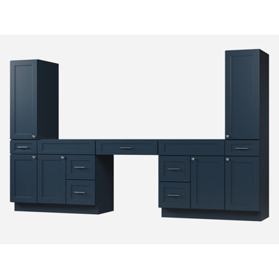 Disar 120'' Double Bathroom Vanity With Tall Linen Cabinet Dovetail Solid Wood Drawer Base Only