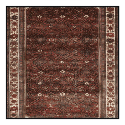 Tapis persan noir lavable à la machine