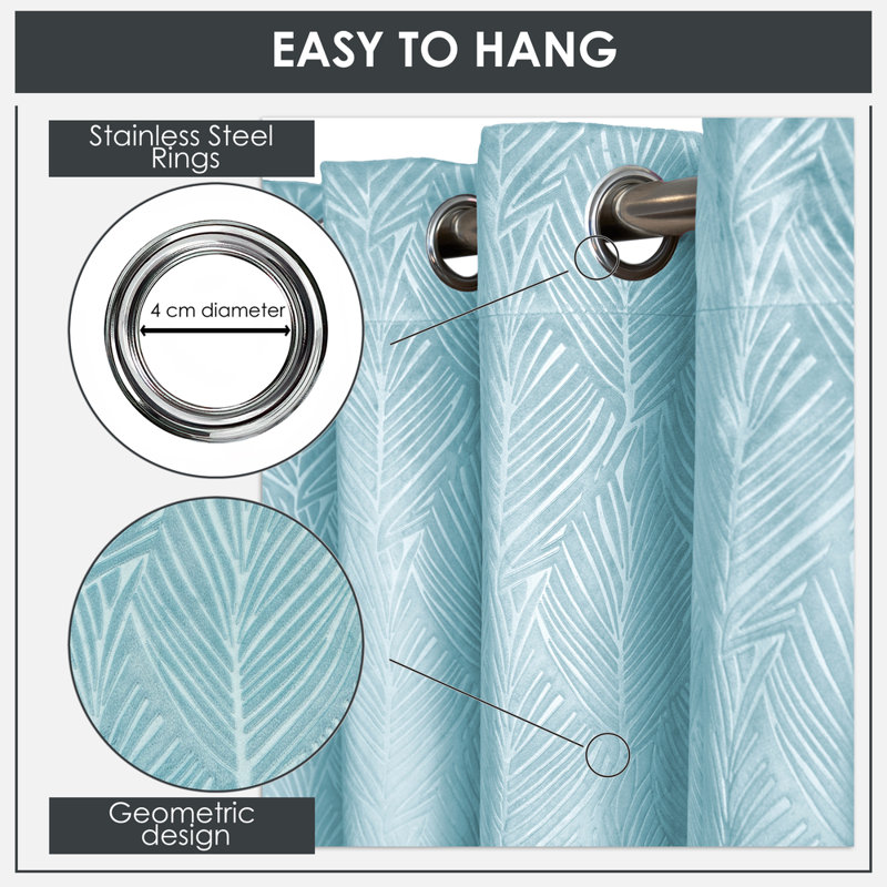 Wiburgh Blackout Curtain Panel Pair, Teal, 116cm Width x 137cm Drop