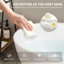 Baignoire autoportante de 59 po à surface solide, baignoire autoportante en résine de pierre de luxe fabriquée à la main avec trop-plein et bonde escamotable, blanc brillant
