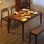 Retro Nut-Brown Rectangular Solid Wood Dining Table-676402990