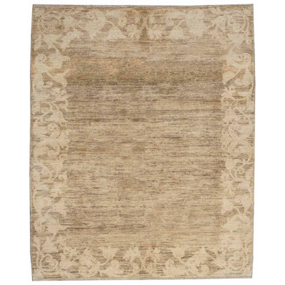 Hand-Knotted High-Quality Beige and Camel Area Rug