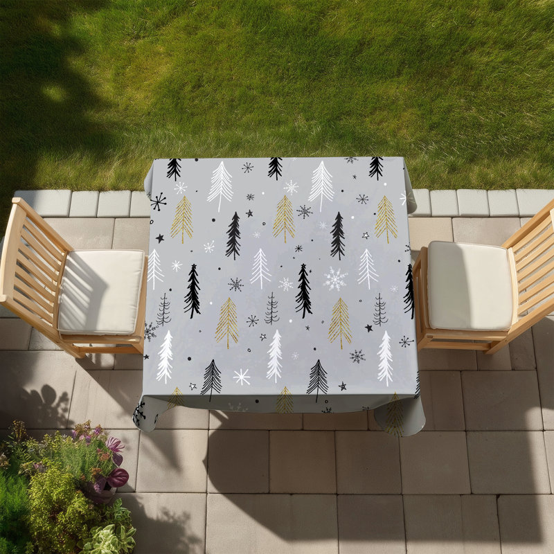 Christmas Tree Pattern Tablecloth | Indoor Outdoor Holiday Decor
