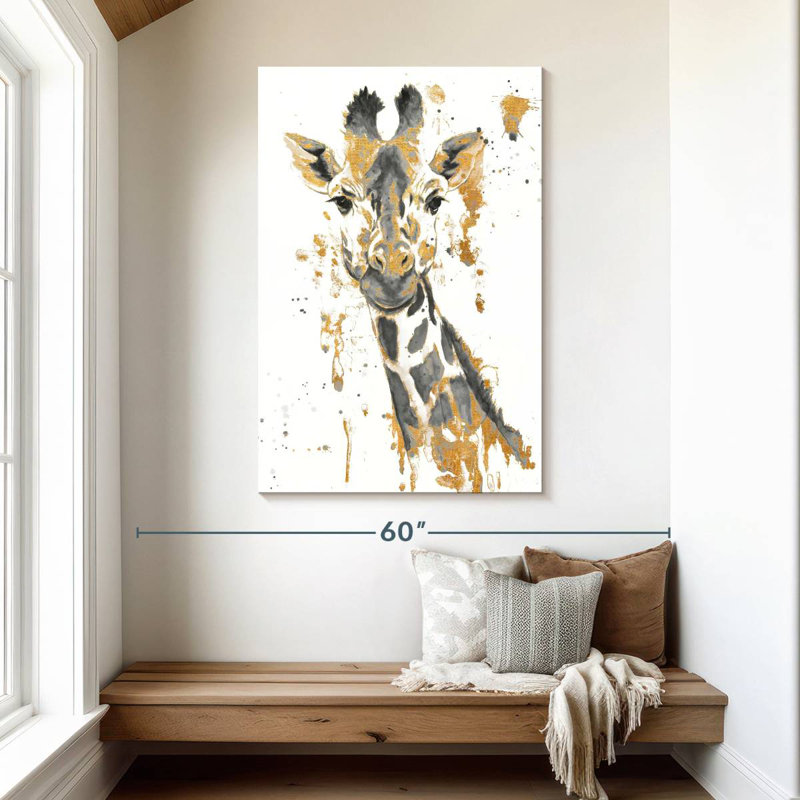 Girafe dorée Brampt, H 48 po x l 32 po