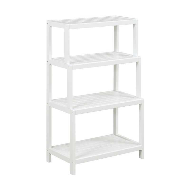 Bibliothèque à quatre niveaux Bernardston, Blanc, (4 tablettes) H 42,25 po x l 14,75 po x P 12 po