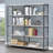 4-shelf Open Bookcase in Grey Driftwood and Black