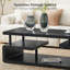 Table basse en panneau de fibres à densité moyenne avec grain de bois sculpté et couteau-668690833