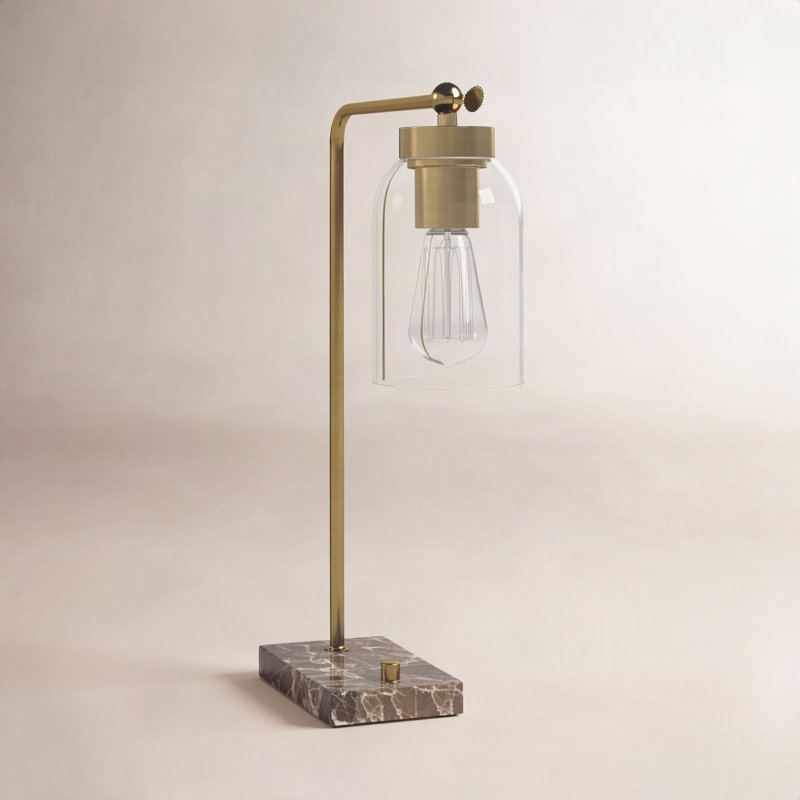 Lampe de bureau 19 po Gemma, Laiton antique