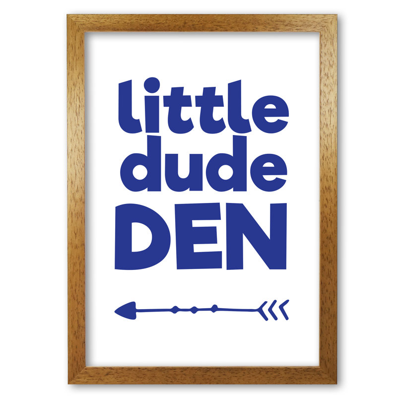Little Dude Den - Print, 85 cm H x 60 cm W x 5 cm D, Honey Oak Frame