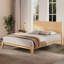 Lit plateforme en bois de bambou de style Mid-Century moderne avec support en lattes de bois, aucun sommier requis, assemblage facile-128923151-128923155