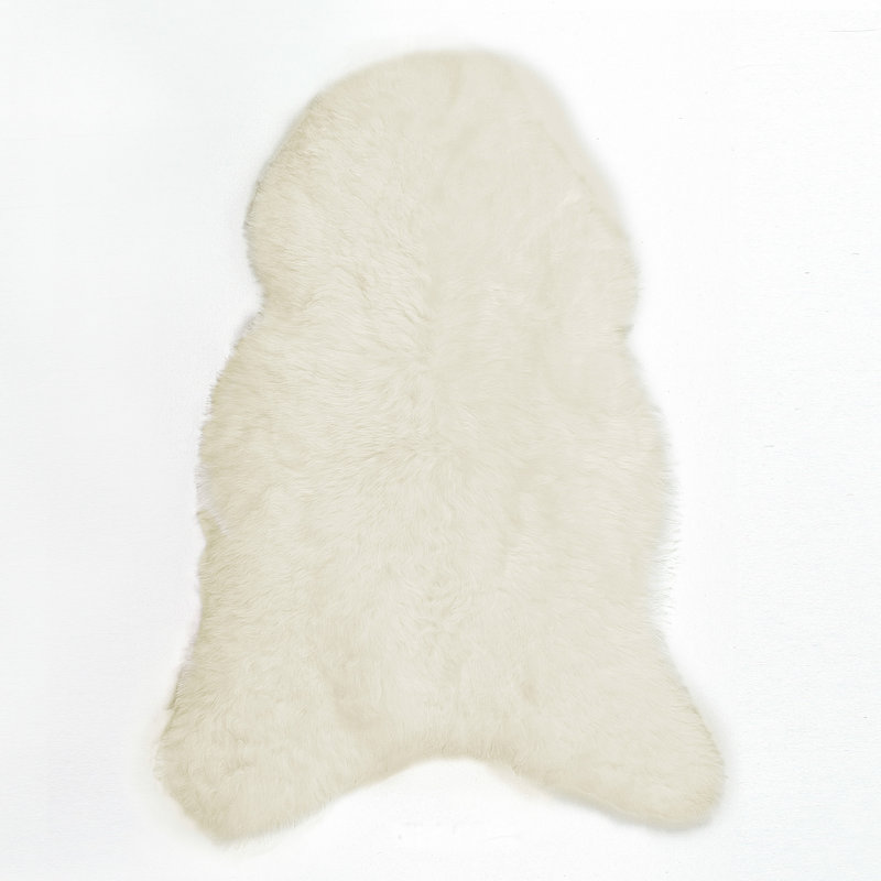 Tapis blanc en peau de mouton fabriqué à la main Dalaman