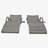 80'' Outdoor Wicker Chaise Lounge Chairs Set of 2, Patio Rattan Reclining Chair Pull-out Side Table Adjustable Backrest Ergonomic Wave Design Pool Sunbathing Recliners, Grey-1874699694
